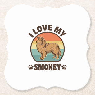 Rokende Sheltie Hond Vintage Sunset T-shirt Ontwer Kartonnen Onderzetters