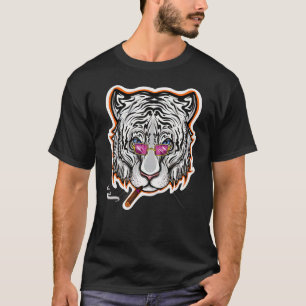 Rokende Witte Tijger Met Zonnebril T-shirt