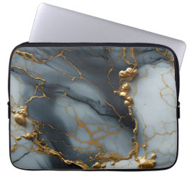 Roker Onyx Marmer met Gouden Aders Laptop Sleeve