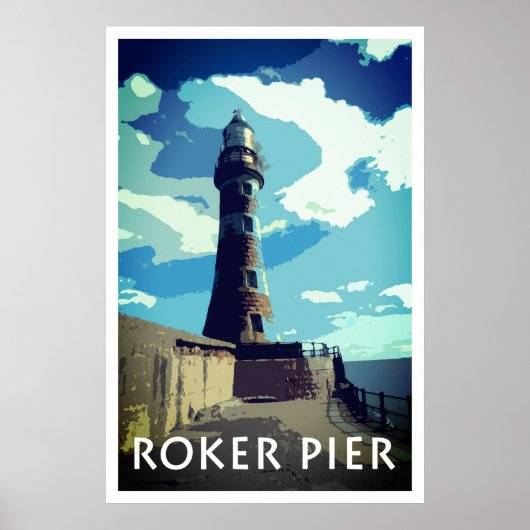 ROKER PIER, SUNDERLAND affiche de style Vintage (Devant)