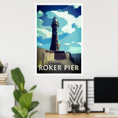 ROKER PIER, SUNDERLAND Style Poster (Thuiskantoor)