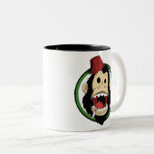 rokeraap tweekleurige koffiemok (Voorkant rechts)