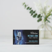 Rokerige microfoon performers visitekaartje (Staand voorkant)