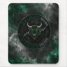 Rokerige Smaragd Stier Timing Quote Ontwerp Muismat