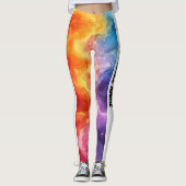 Rokerige Waterverf PERSONALISEREN Leggings (Voorkant)