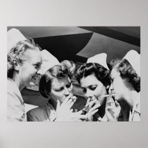 Rokersverpleegsters Vintage Foto 71x51cm Poster