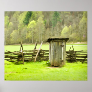 Roky Mountains Outhouse Poster