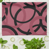 Roky Topaz en zwarte cirkels Theedoek (Gevouwen)