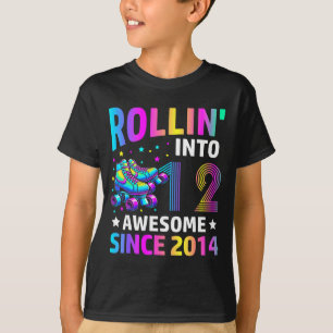Rol 12 jaar wordt Schaatsen 12e verjaardag Meisje T-shirt