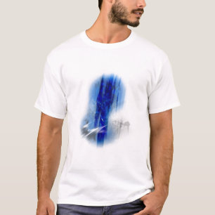 Rol blauw ontwerp t-shirt