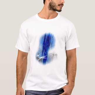 Rol blauw ontwerp t-shirt