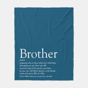 Rol Brother Definition Quote Modern Blue Fun Fleece Deken
