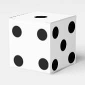 Rol de Dice-Black & White Lucky Dice Bedankdoosjes (Voorkant Zijde)