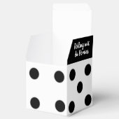 Rol de Dice-Black & White Lucky Dice Bedankdoosjes (Geopend)