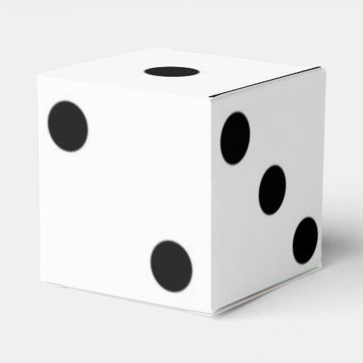 Rol de Dice-Black & White Lucky Dice Bedankdoosjes (Achterkant)