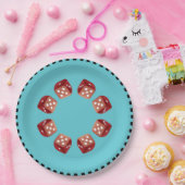 Rol de Rode Dice Papieren Bordje (Feest)