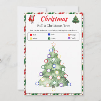 Rol een Kerstboom Spel | Kerst Dobbelspel Kaart