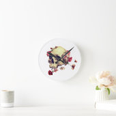 Rol en bloemen ronde klok (Huis)