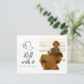 Rol er mee Foto Wijzig de Datum Datum vastleggen Aankondigingskaart (Staand voorkant)