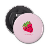 Rol Glitter Strawberry Pink Button Flesopener (Voorkant)