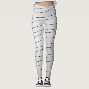 Rol grijs wit en zwart prikkeldraad leggings