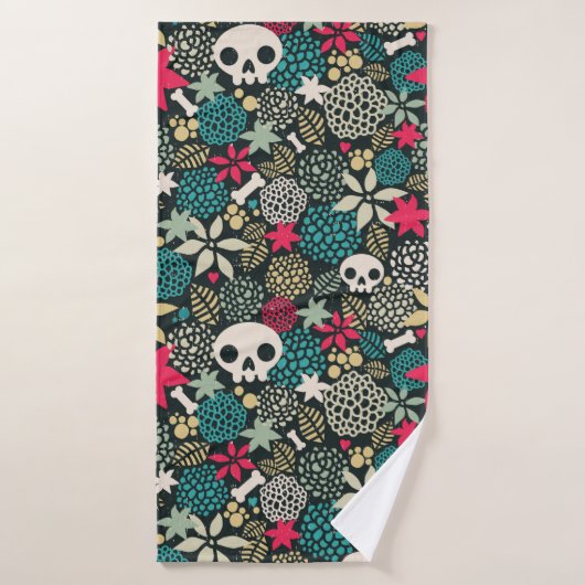Rol in bloemen badhanddoek (Badhanddoek)