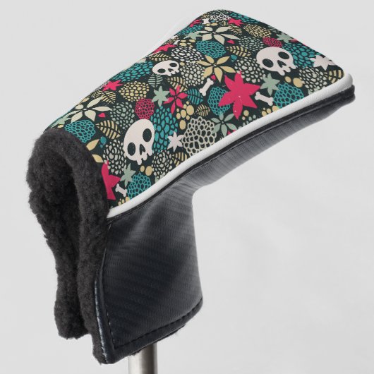 Rol in bloemen golfheadcover (3/4 voorkant)