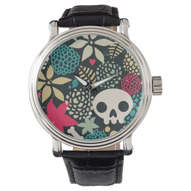 Rol in bloemen horloge (Voorkant)