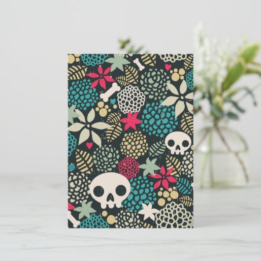 Rol in bloemen kaart (Staand voorkant)