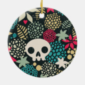 Rol in bloemen keramisch ornament (Achterkant)