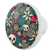 Rol in bloemen keramische knop (Rechts)