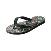 Rol in bloemen kinder teenslippers (Schuin)