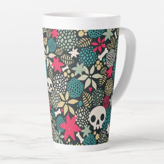 Rol in bloemen latte mok (Rechterhoek)