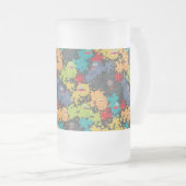 Rol in bloemen matglas bierpul (Voorkant rechts)