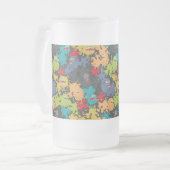 Rol in bloemen matglas bierpul (Voorkant links)