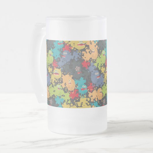 Rol in bloemen matglas bierpul (Voorkant links)