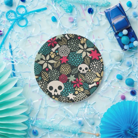 Rol in bloemen papieren bordje (Feest)