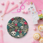 Rol in bloemen papieren bordje (Feest)