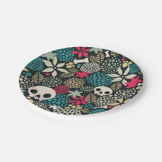 Rol in bloemen papieren bordje (Gekanteld)