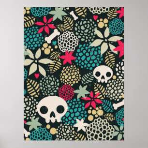 Rol in bloemen poster