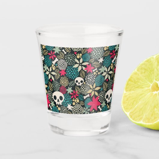 Rol in bloemen shot glas (Voorkant)