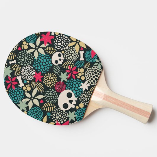 Rol in bloemen tafeltennisbatje (Zijkant)