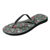 Rol in bloemen teenslippers (Schuin)