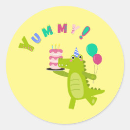 Rol in Plezier met een Dino-Mite Party! Ronde Sticker