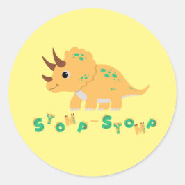 Rol in Plezier met een Dino-Mite Party! Ronde Sticker