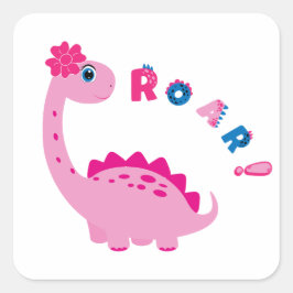 Rol in Plezier met een Dino-Mite Party! Vierkante Sticker