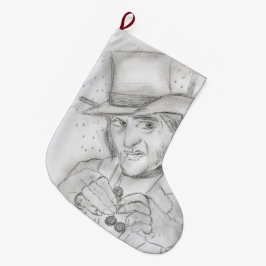 Rol in zwart en wit grote kerstsok