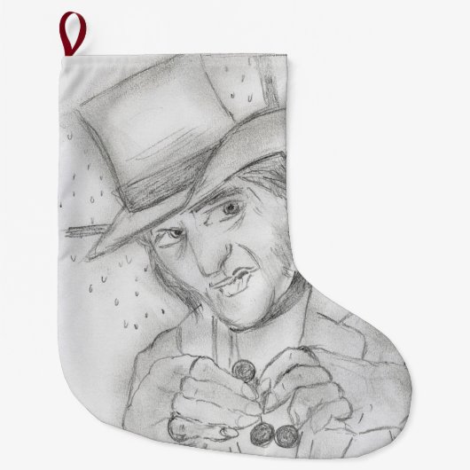 Rol in zwart en wit grote kerstsok (Voorkant)