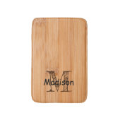 Rol lichtbruin bamboehout Monogram Badmat (Voorkant Verticaal)
