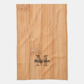 Rol lichtbruin bamboehout Monogram Theedoek (Verticaal)